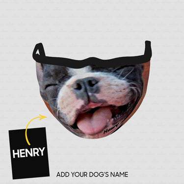 Personalized Dog Gift Idea - Smiley Dog With Closed Eyes For Dog Lovers - Cloth Mask